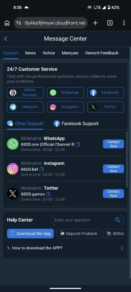 88DD Customer Support